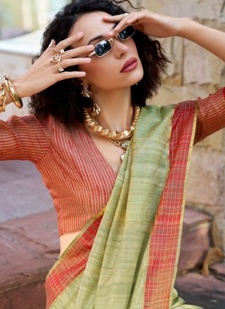 Glamorous Sea Green Katan Silk Contemporary Sari