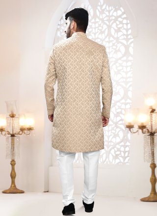 Gold Jacquard Woven Work Indo Western