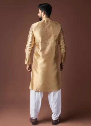 Gold Jacquard Woven Work Kurta Pyjama