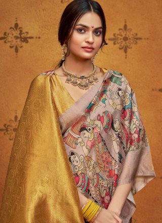 Gold Silk Trendy Saree