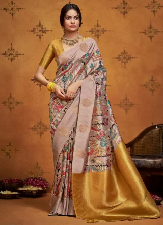 Gold Silk Trendy Saree