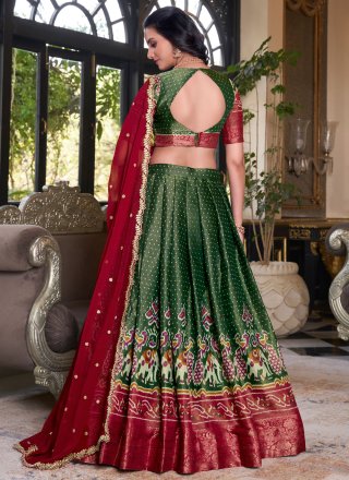 Gorgonize Green Kanchipuram Silk Lehenga Choli