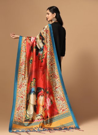 Gorgonize Orange Silk Dupatta