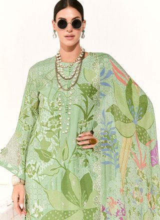 Gratifying Green Muslin Salwar Suit