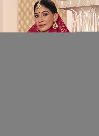 Green and Pink Silk Casual Saree with Weaving Work