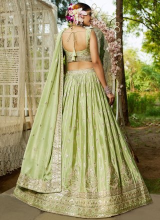 Green Chiffon Lehenga Choli