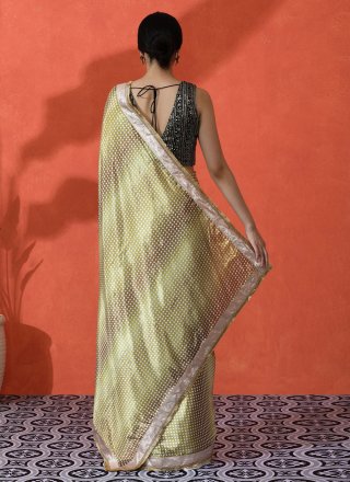 Green Chinon Contemporary Sari with