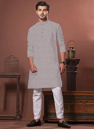 Green Cotton Kurta Pyjama