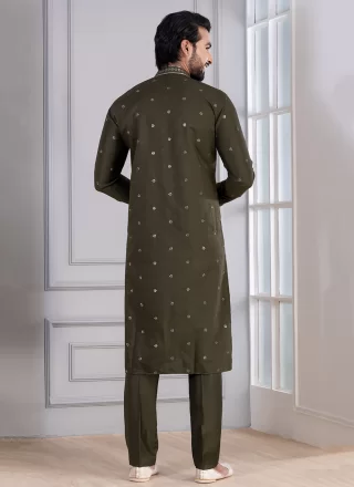 Green Cotton Kurta Pyjama