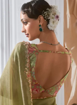 Green Fancy Fabric Designer Saree