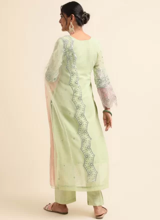 Green Fancy Fabric Salwar Suit