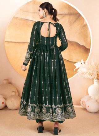 Green Georgette Pant Style Suit