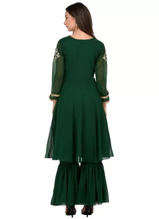 Green Georgette Sharara Set
