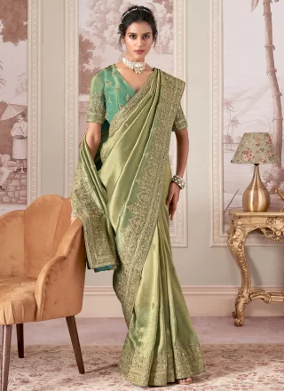 Green Jacquard Silk Classic Saree