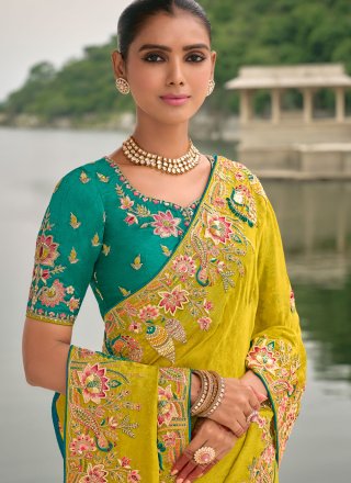 Green Jacquard Trendy Saree