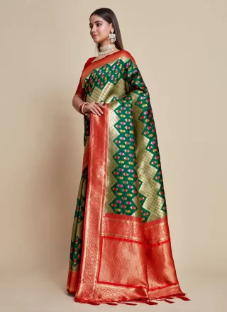 Green Kanjivaram Silk Zari Work Classic Saree