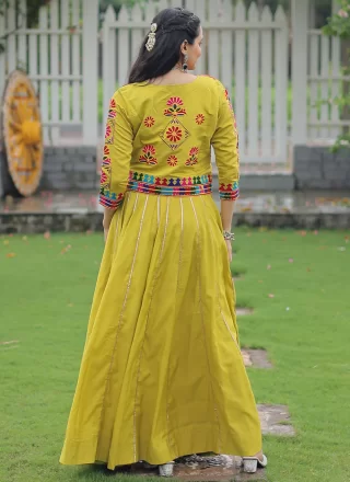 Green Lace Work Silk Readymade Lehenga Choli