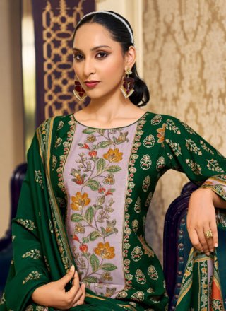 Green Muslin Salwar Suit