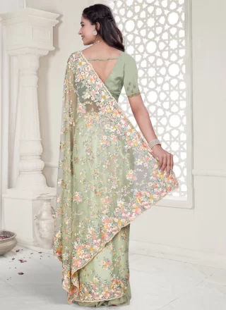 Green Net Designer Sari