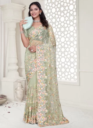 Green Net Designer Sari