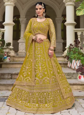 Green Net Lehenga Choli