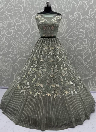 Green Net Lehenga Choli