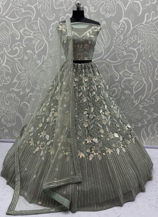 Green Net Lehenga Choli