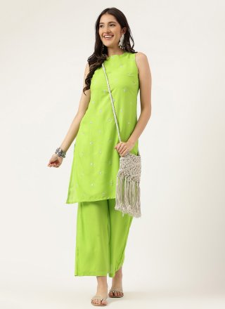 Green Rayon Casual Kurti