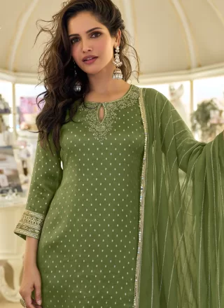 Green Shimmer Sharara Set