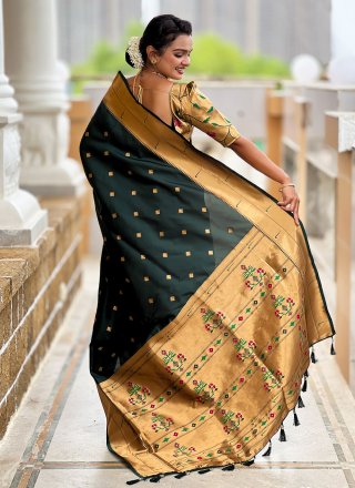 Green Silk Classic Saree