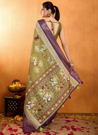 Green Silk Classic Sari