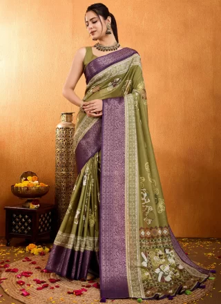 Green Silk Classic Sari