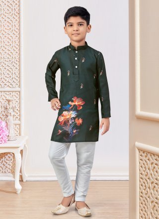 Green Silk Kurta Pyjama