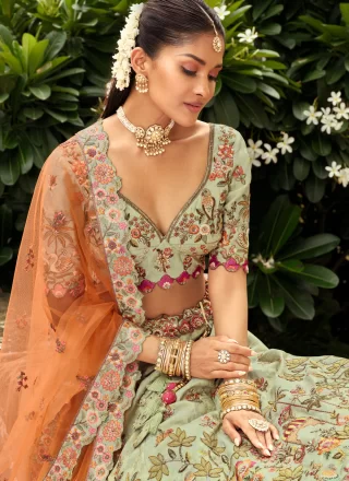 Green Silk Lehenga Choli