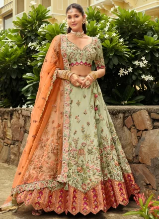 Green Silk Lehenga Choli