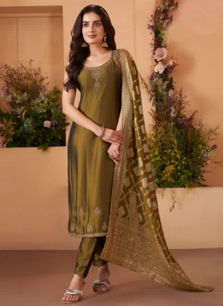 Green Silk Pant Style Suit
