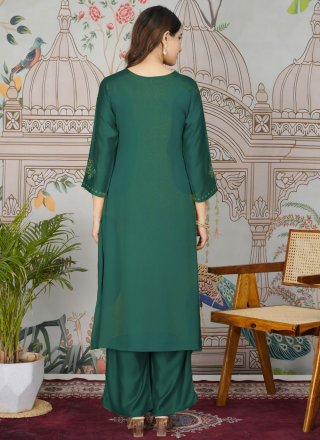 Green Silk Party Wear Kurti