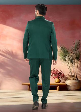 Green Suiting Hand Work Jodhpuri Suit for Ceremonial
