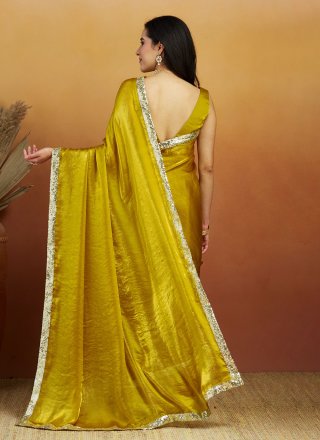 Green Velvet Contemporary Sari