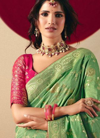Green Viscose Classic Sari