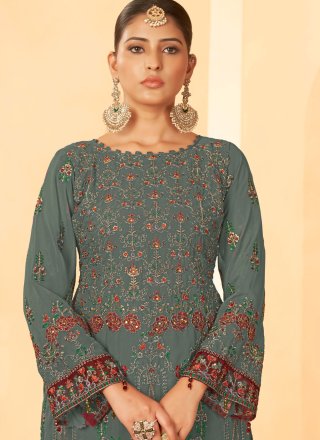 Grey Georgette Salwar Suit