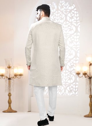Grey Jacquard Indo Western