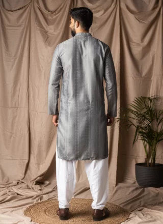 Grey Rayon Kurta Pyjama