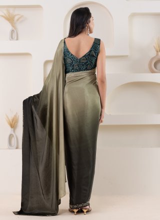 Grey Satin Trendy Saree
