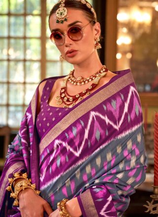 Grey Silk Classic Sari