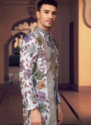 Grey Silk Indo Western