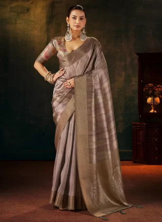 Grey Silk Trendy Saree