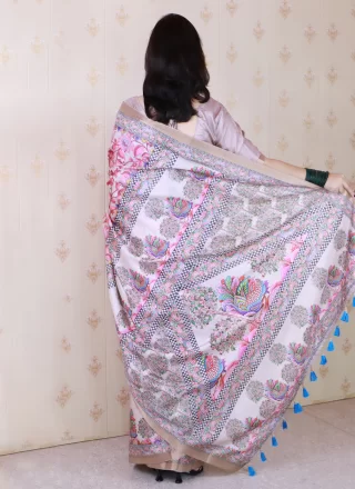 Grey Tussar Silk Classic Sari