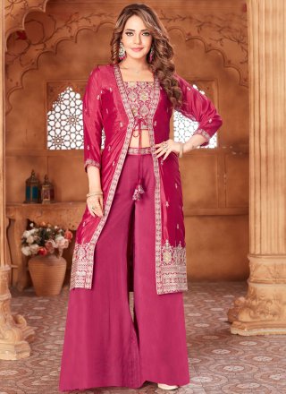 Gripping Pink Silk Salwar Suit