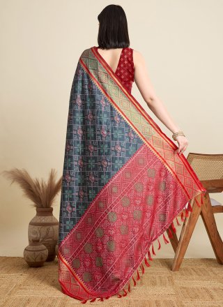 Haute Black Patola Silk Trendy Saree